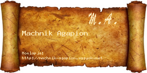 Machnik Agapion névjegykártya